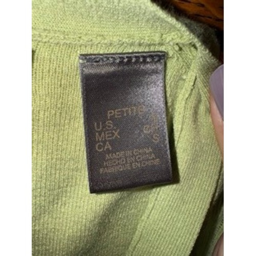 Liz Claiborne Light Green Ribbed V Neck Button Front Cardigan Sweater Women - Picture 3 of 4